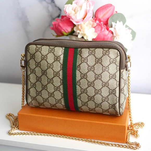 💖GUCCI Web Sherryline Clutch on Chain
